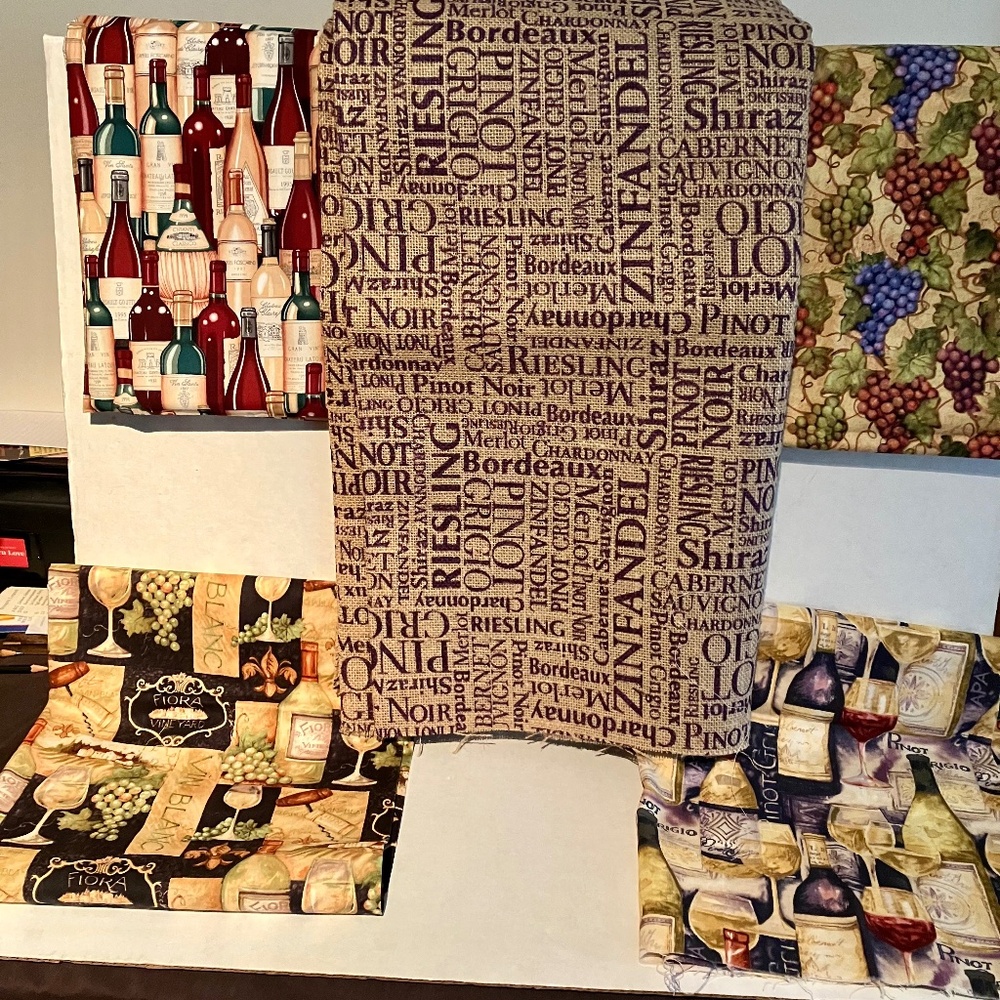 Vintage FABRIC Wine n Grapes